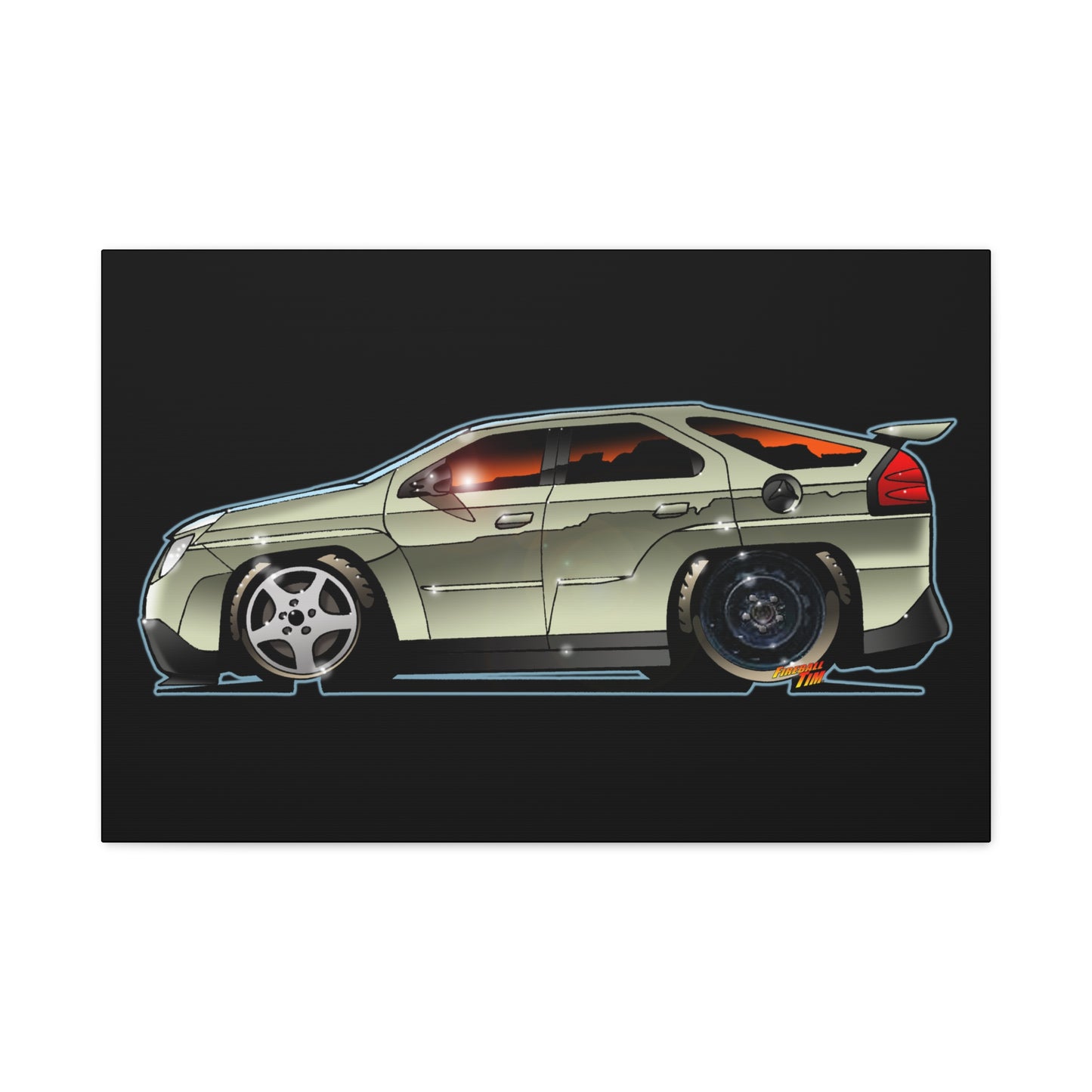 BREAKING BAD Pontiac Aztek Fireball Art Canvas Wall Print