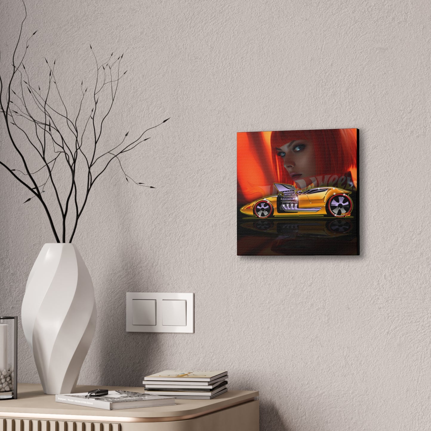 TWIN MILL Hot Wheels Canvas Art Print - 12x12