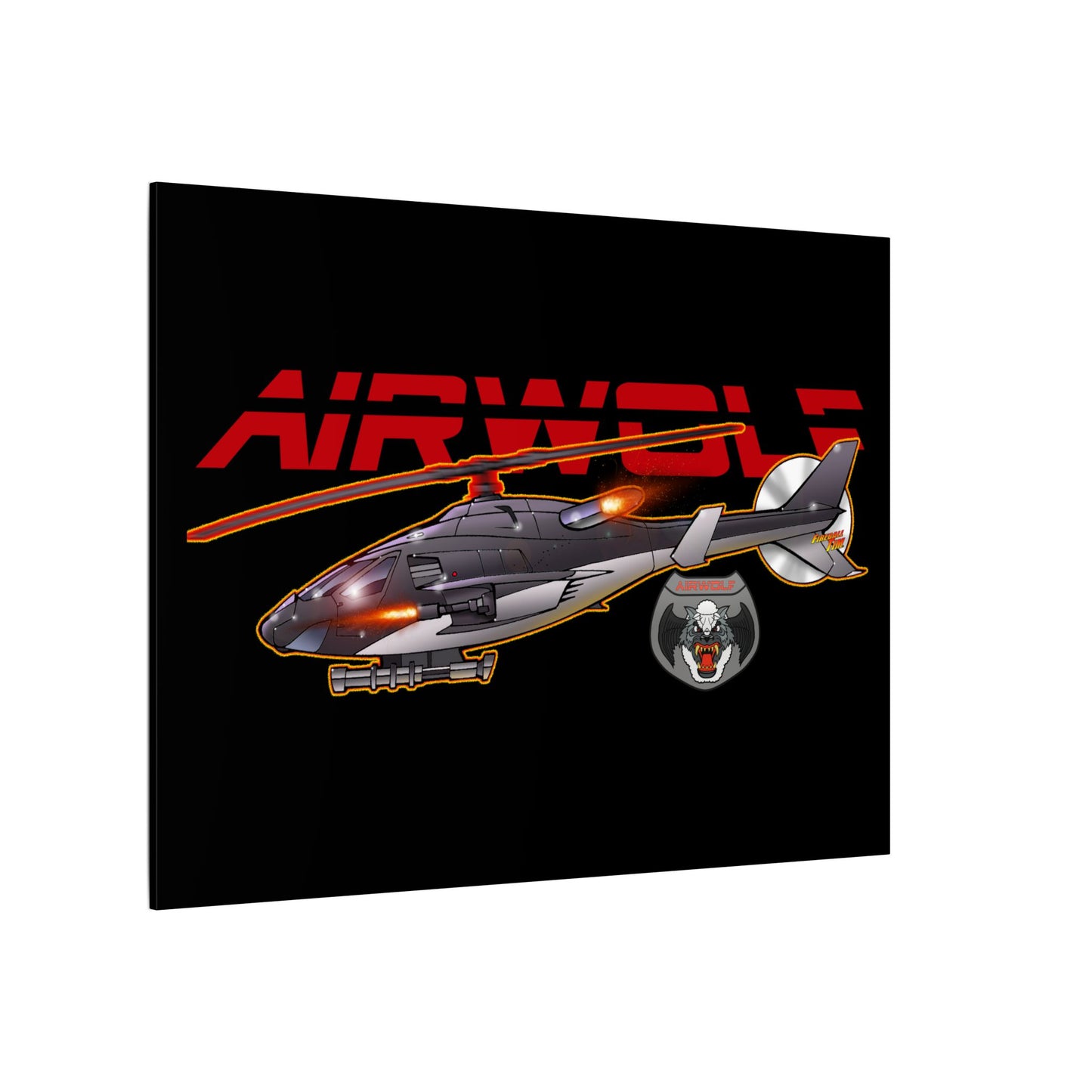 AIRWOLF TV Helicopter Canvas Art Print - 11x14