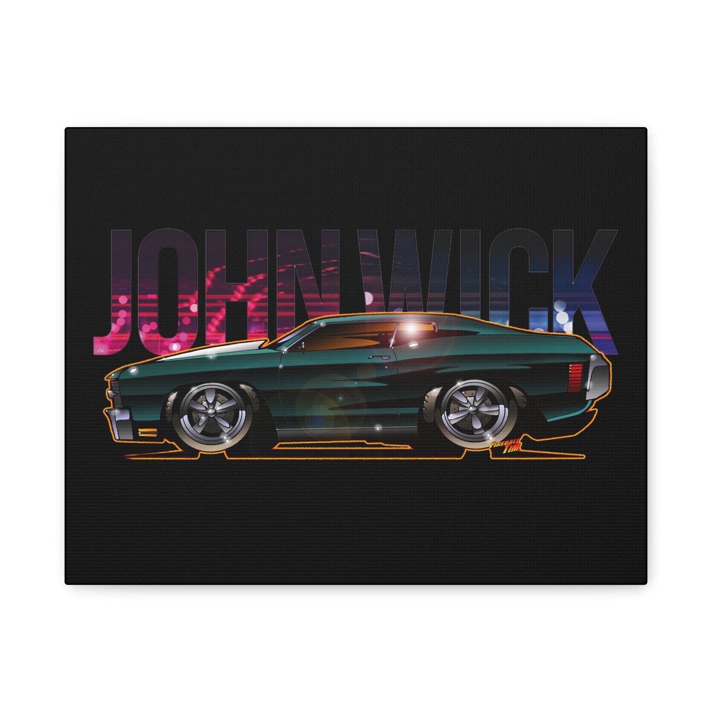 JOHN WICK 1970 CHEVY CHEVELLE Keanu Reeves Canvas Art Wall Print - 11x14