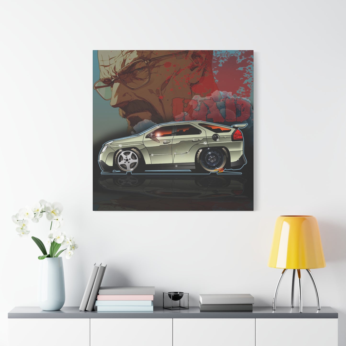BREAKING BAD Pontiac Aztek Fireball Art Canvas Wall Print