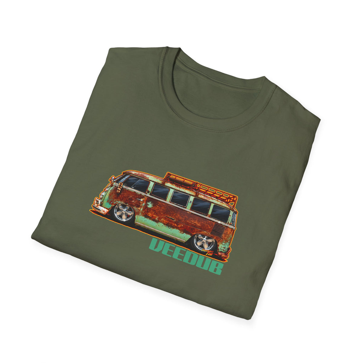 KUSTOM VW VOLKSWAGEN BUS Collectible Fireball Art TeeShirt