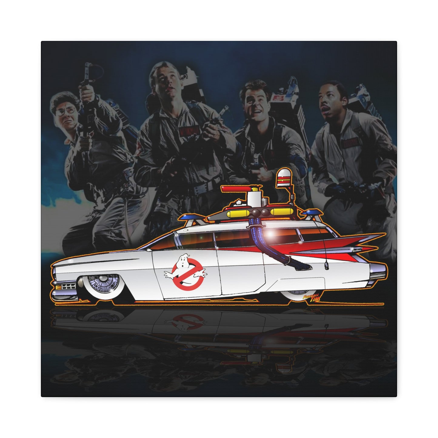 GHOSTBUSTERS ECTO 1 Cadillac Ambulance Canvas Art Wall MASTERPRINT 3 Sizes