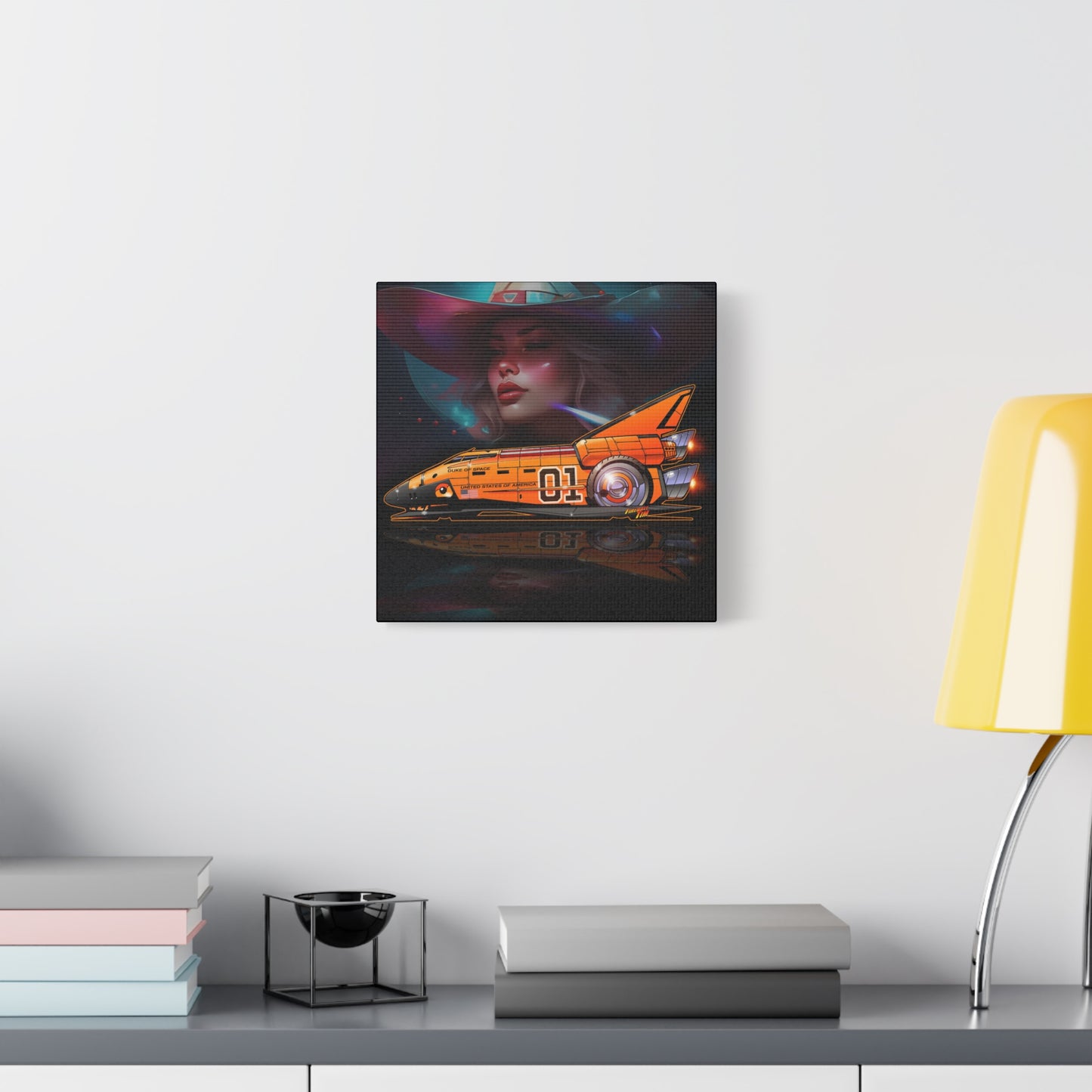 DUKE OF SPACE Dukes of Hazzard Space Shuttle Canvas Art Wall Print
