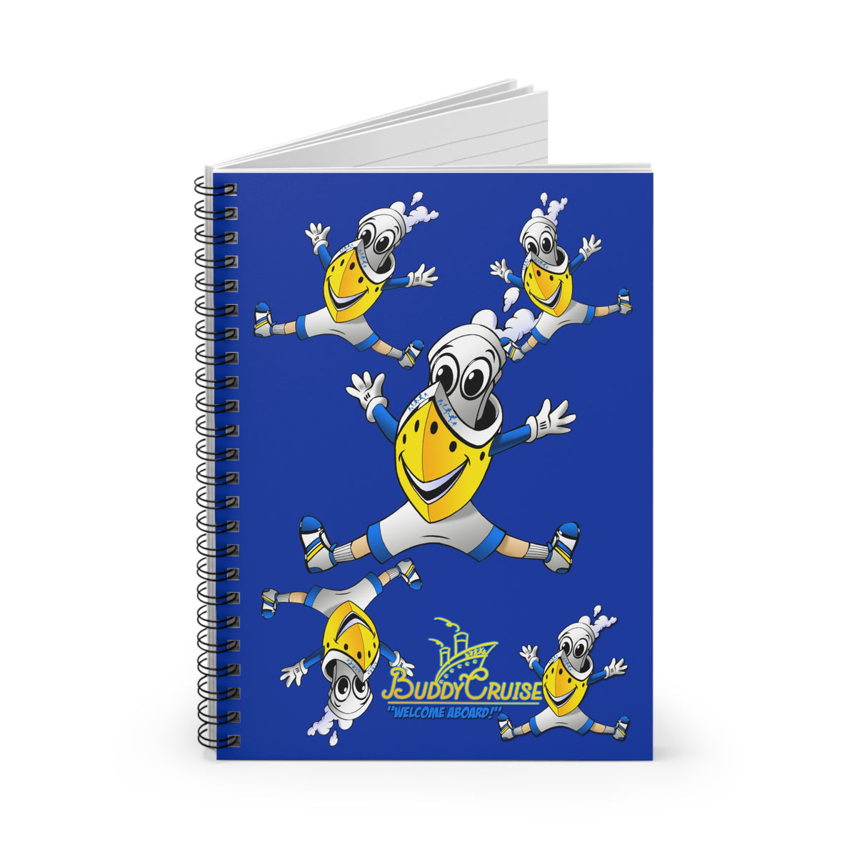 BUDDY CRUISE Mascot Spiral Notebook — Lined Journal for Kids & Cruise Fans