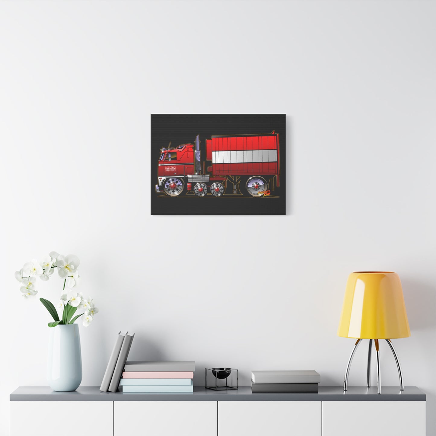 BJ AND THE BEAR TV Show Semi Truck Canvas Art Wall Print - 11x14