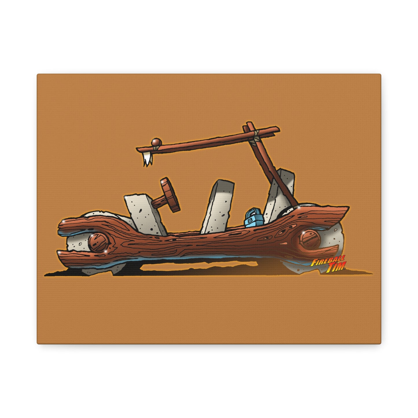 THE FLINTSTONES Cartoon Fred Flintstone Roadster Concept Art Canvas Print 11x14