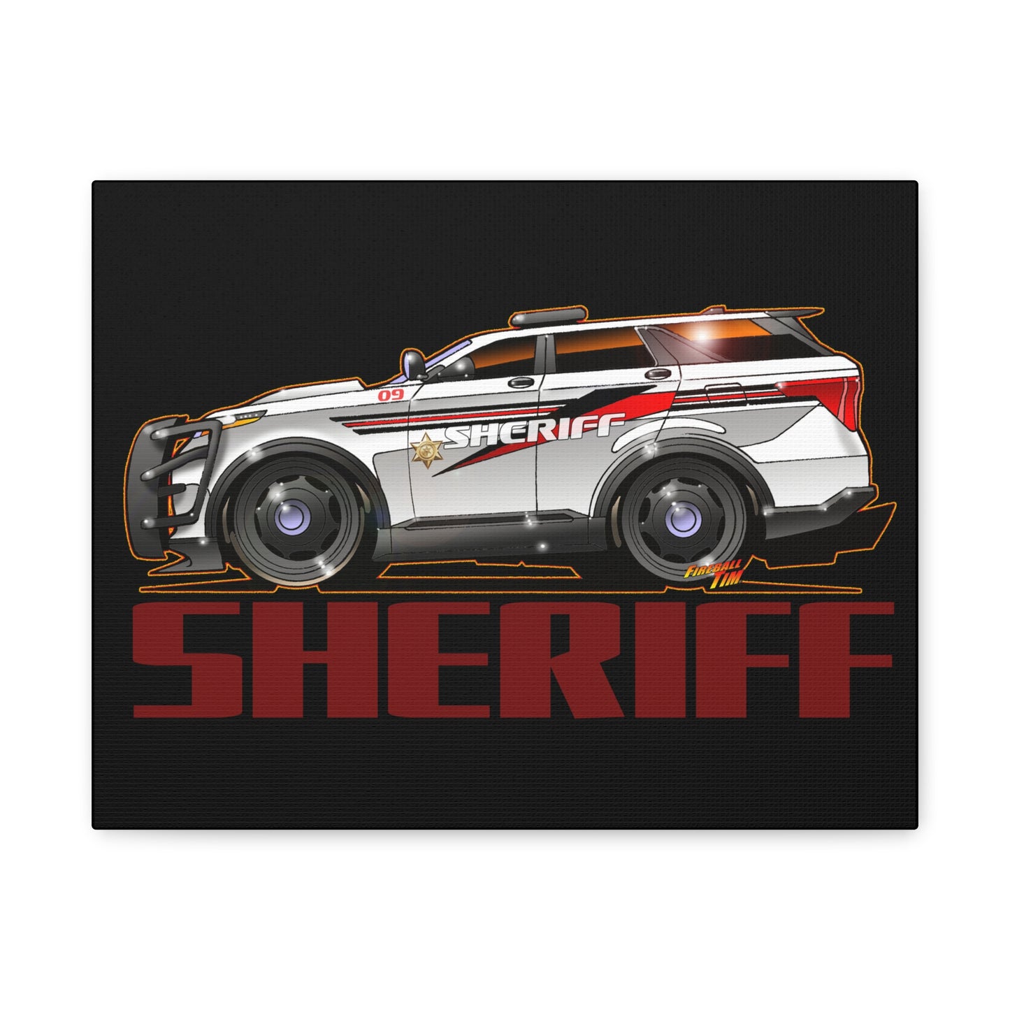 FORD EXPLORER SHERIFF POLICE CRUISER Cnavas Art Wall Print - 2 Sizes