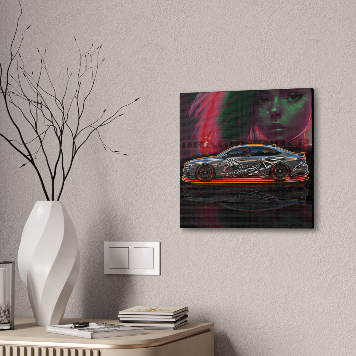 HONDA ACCORD 2025 Dragon Rider Collectible Fireball Art Canvas Stretched Print