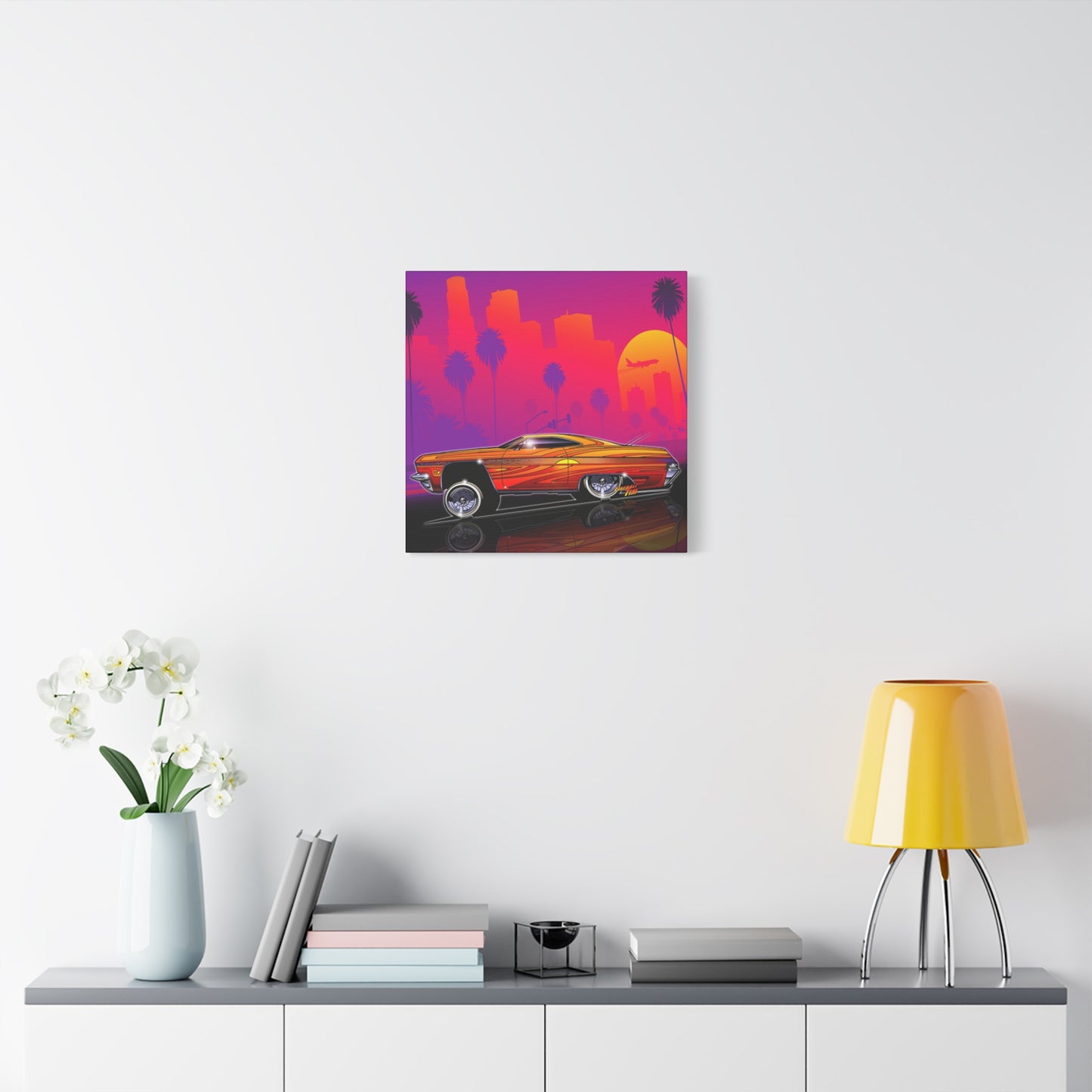 CHEVY IMPALA LOWRIDER Collectible Fireball Art Canvas Print