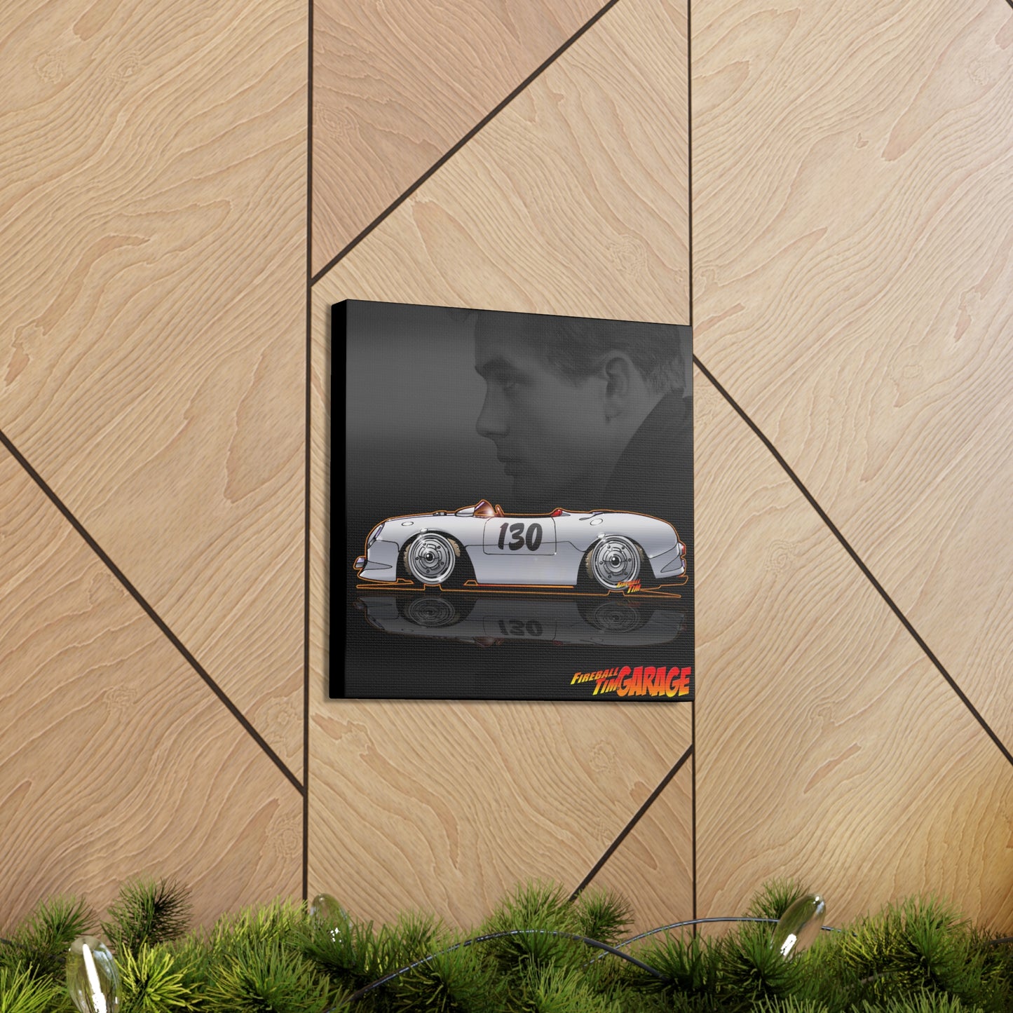 JAMES DEAN PORSCHE 550 Spyder Concept Art Canvas Print 12x12