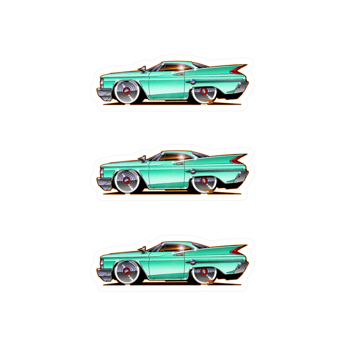 CHRYSLER 300F 1960 Fireball Classic Car Art Decal Sticker Set - 4 Sizes