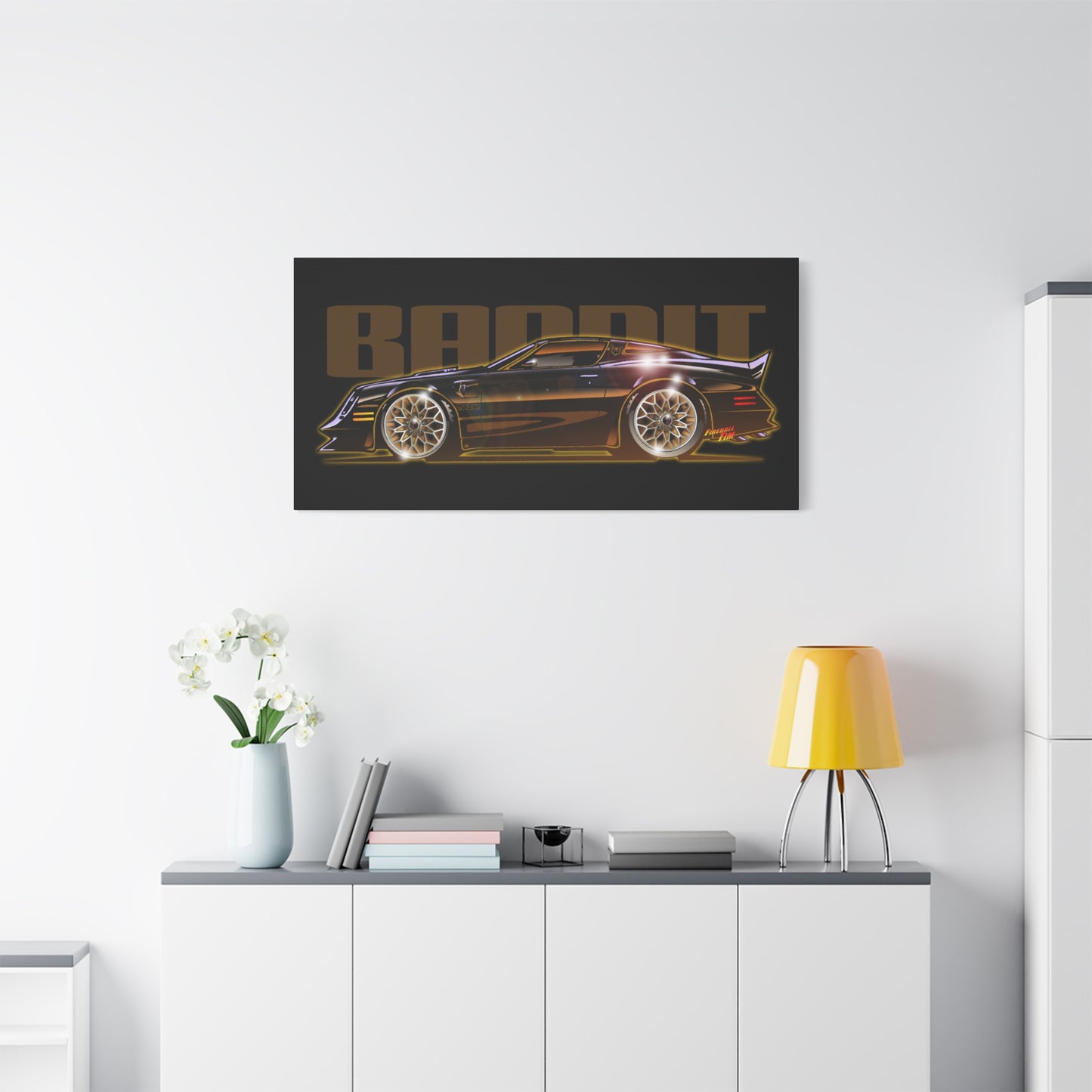SMOKEY AND THE BANDIT Pontiac Trans Am Fireball Art Canvas Print - Sizes