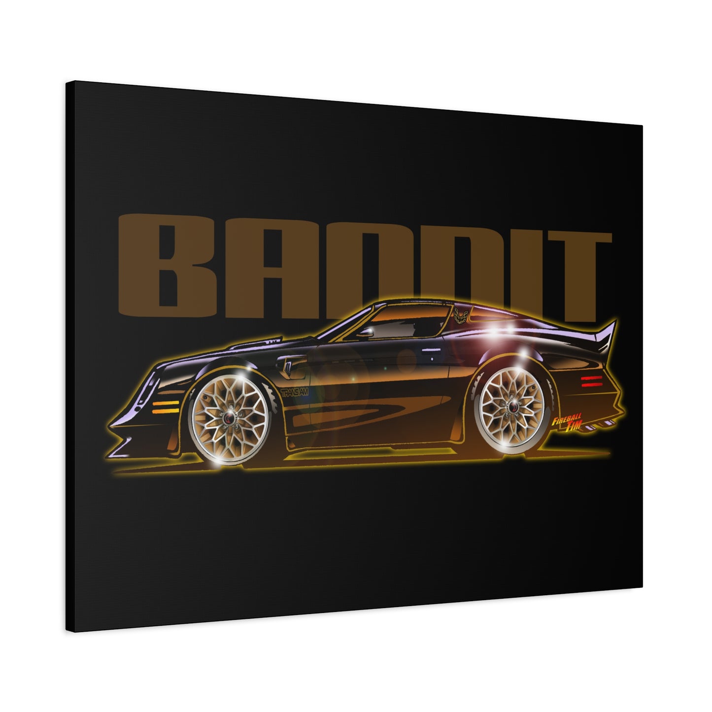 SMOKEY AND THE BANDIT Pontiac Trans Am Fireball Art Canvas Print - Sizes