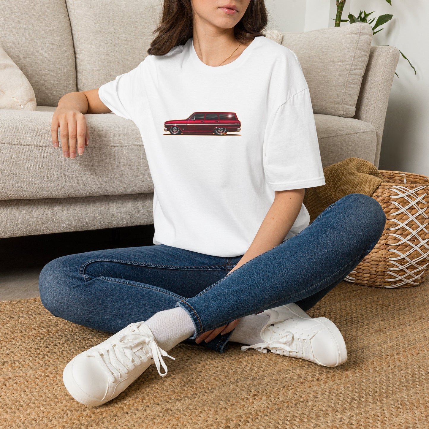 CHEVY NOVA WAGON 1965 Collectible Fireball Art Tee Shirt
