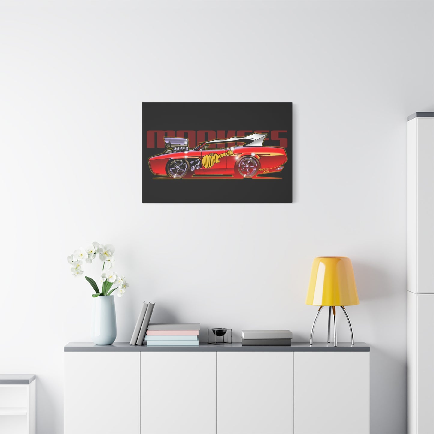 THE MONKEES Monkeemobile Fireball Canvas Art Wall Print - 11x14