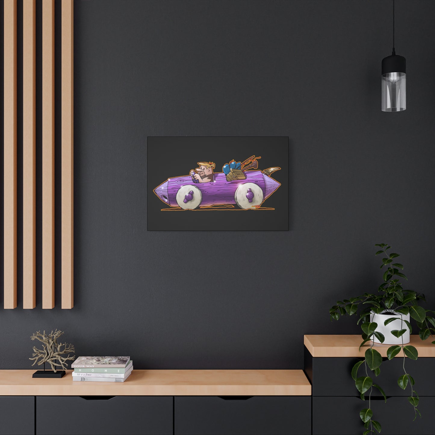 FLINSTONES BARNEY RUBBLE Fireball Art Canvas Wall Print - Multiple Sizes