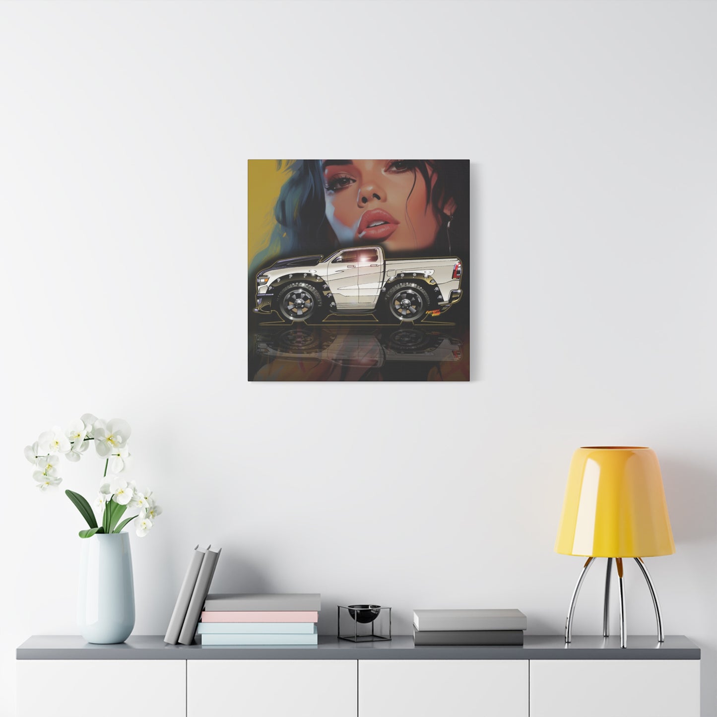 RAM REBEL 1500 Truck Collectible Coffee Fireball Art Canvas Print