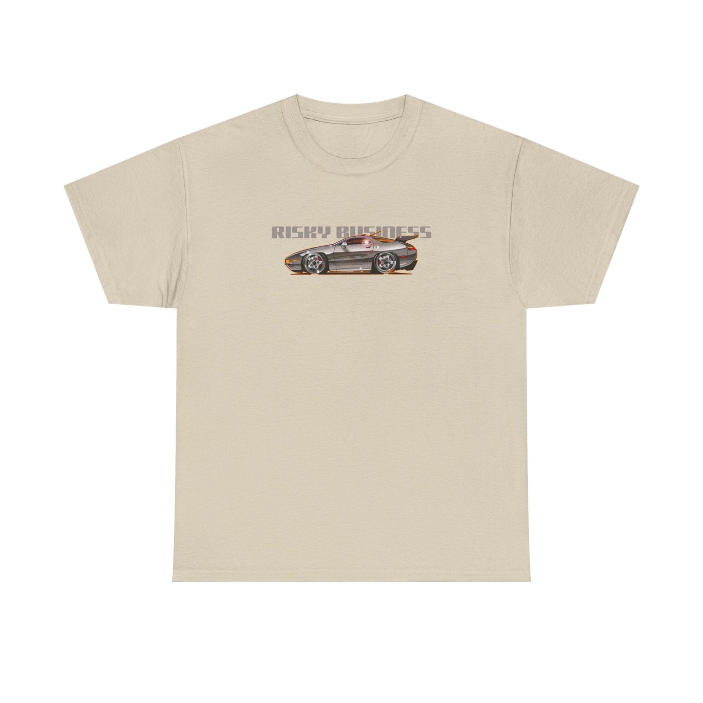RISKY BUSINESS Porsche 928 Fireball Art Cotton Tee Shirt - Colors