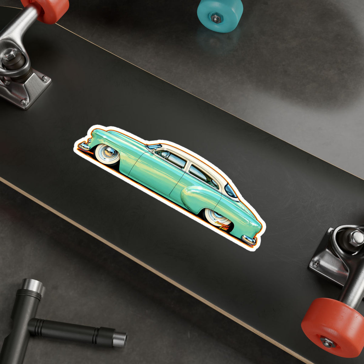 CHEVROLET BEL AIR 1953 Collectible Fireball Art Stickers in 4 Sizes