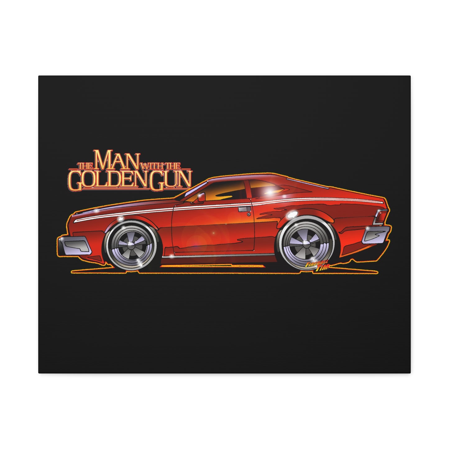 MAN WITH THE GOLDEN GUN AMC Hornet James Bond Fireball Art Canvas Print