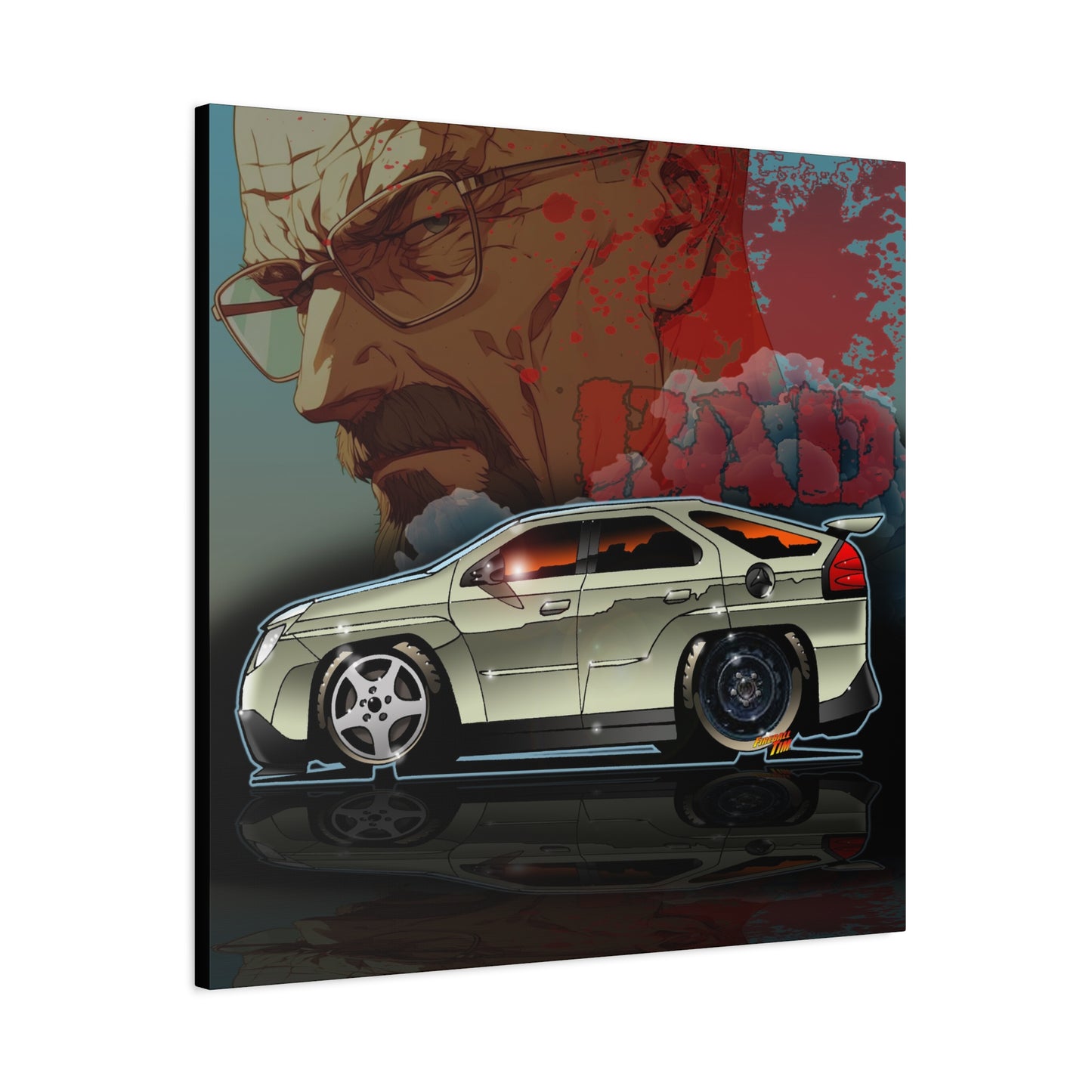 BREAKING BAD Pontiac Aztek Fireball Art Canvas Wall Print