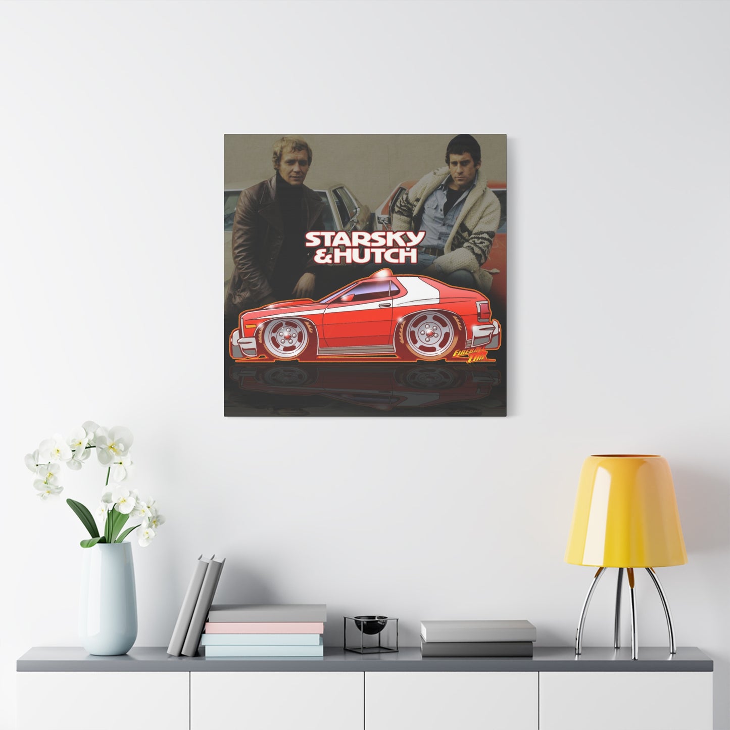 STARSKY AND HUTCH Fireball Art Canvas Wall Print