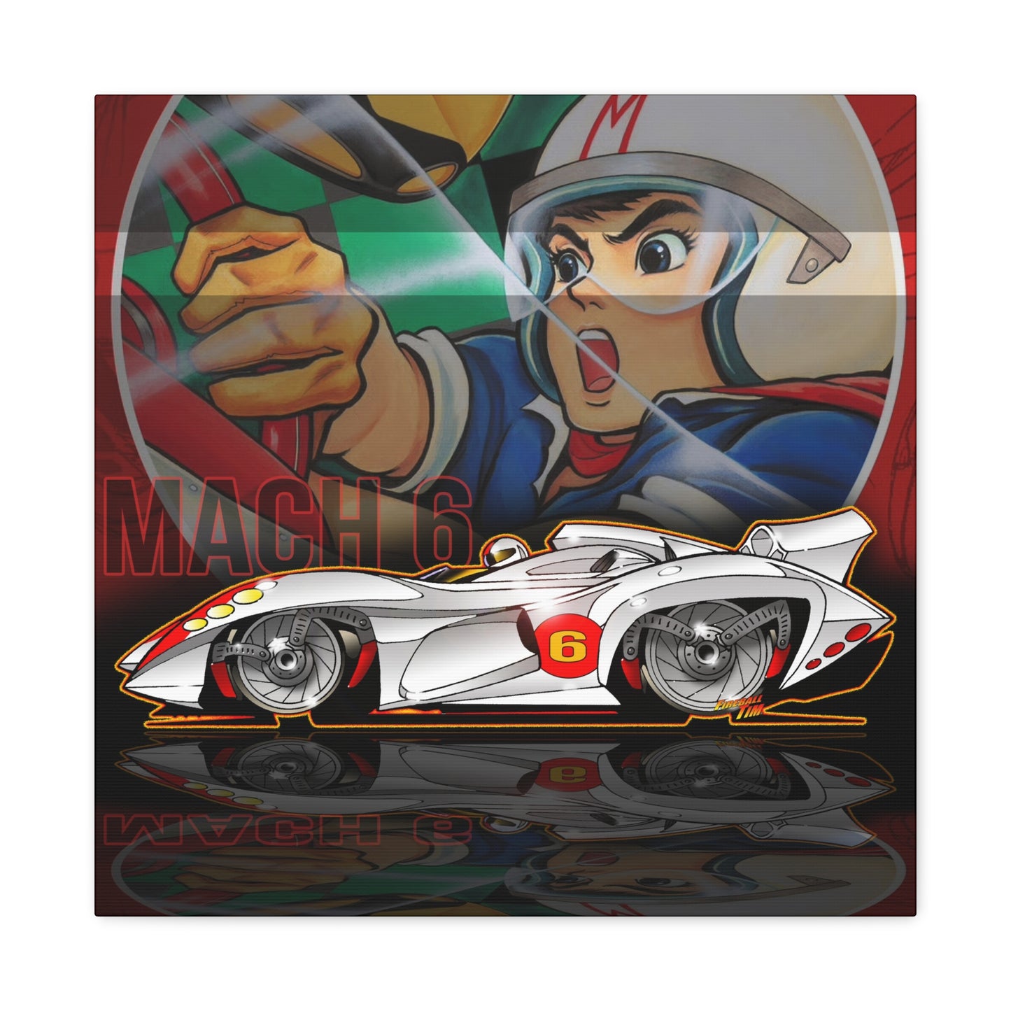 SPEED RACER MACH 6 Fireball Art Collectible Canvas Print - Multiple Sizes