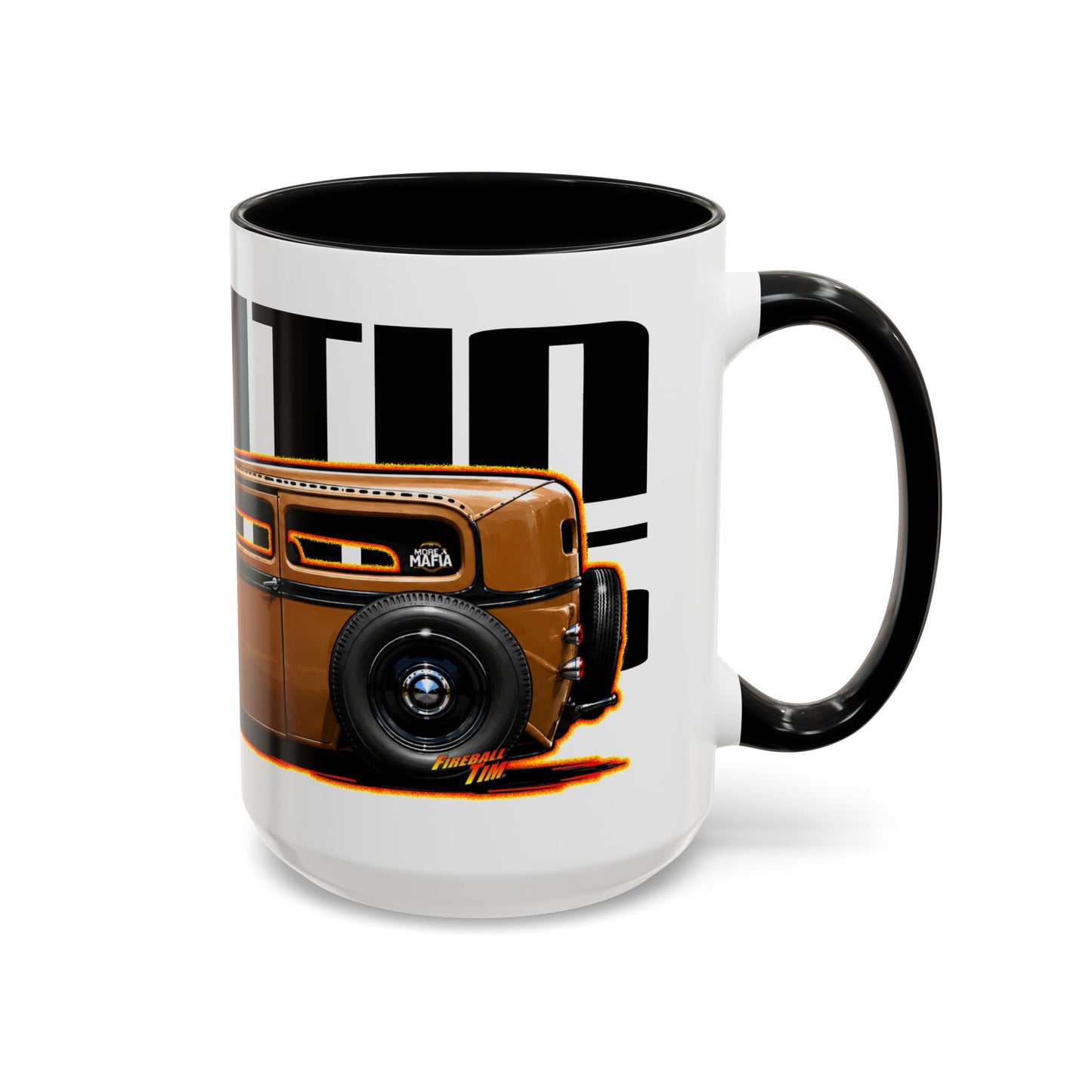 RAWTIN CUSTOMS HOT ROD Collectible Fireball Art Coffee Mug - 2 Sizes