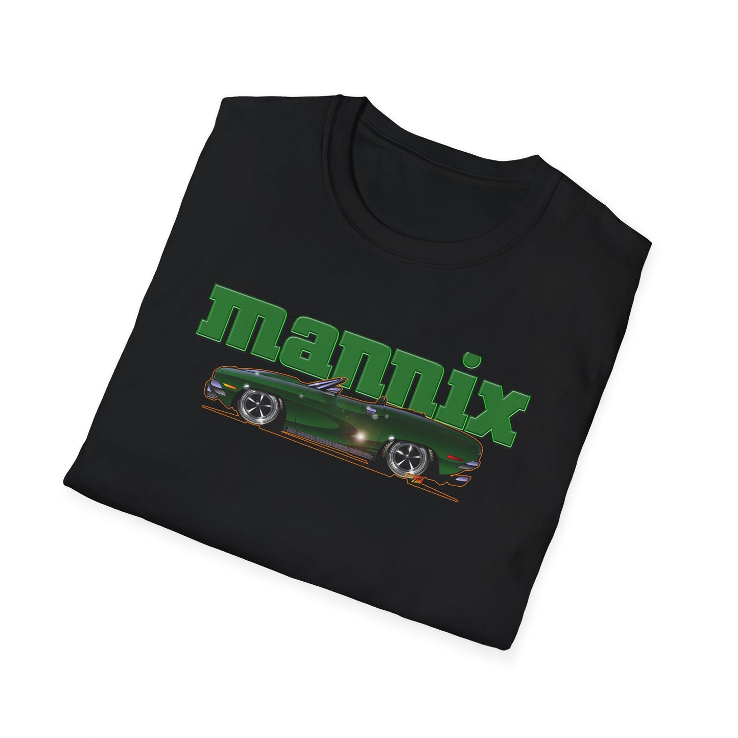 MANNIX TV Show Plymouth Barracuda Concept Art Softstyle T-Shirt Multiple Colors