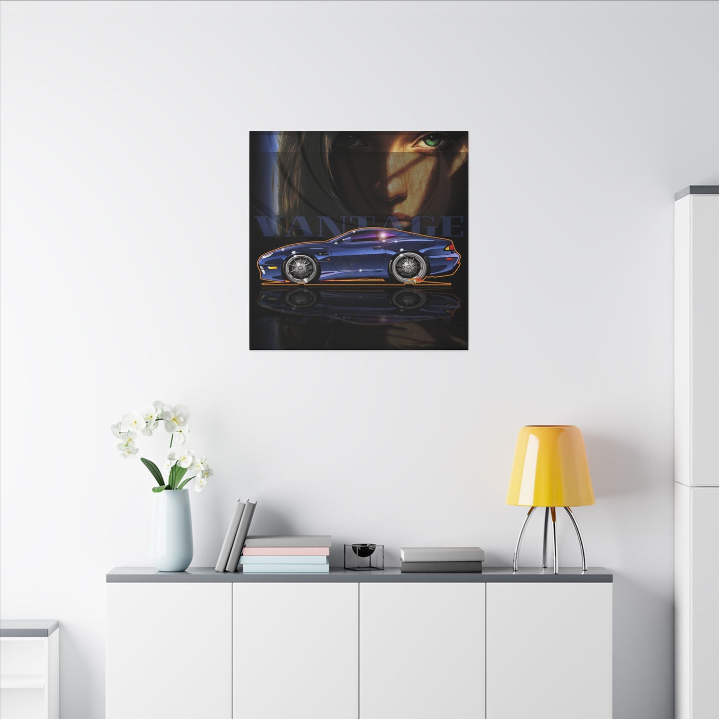 ASTON MARTIN VANTAGE 2001 Fireball Art Canvas Print