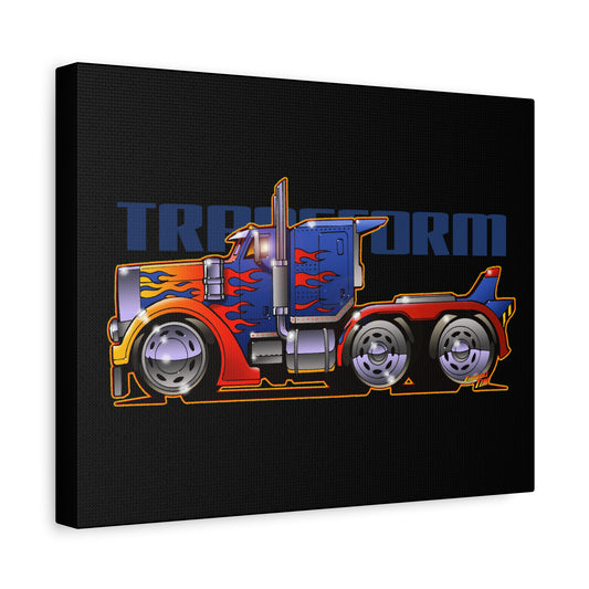TRANSFORMERS OPTIMUS PRIME Semi Truck Fireball Art Canvas Art Wall Print - 11x14