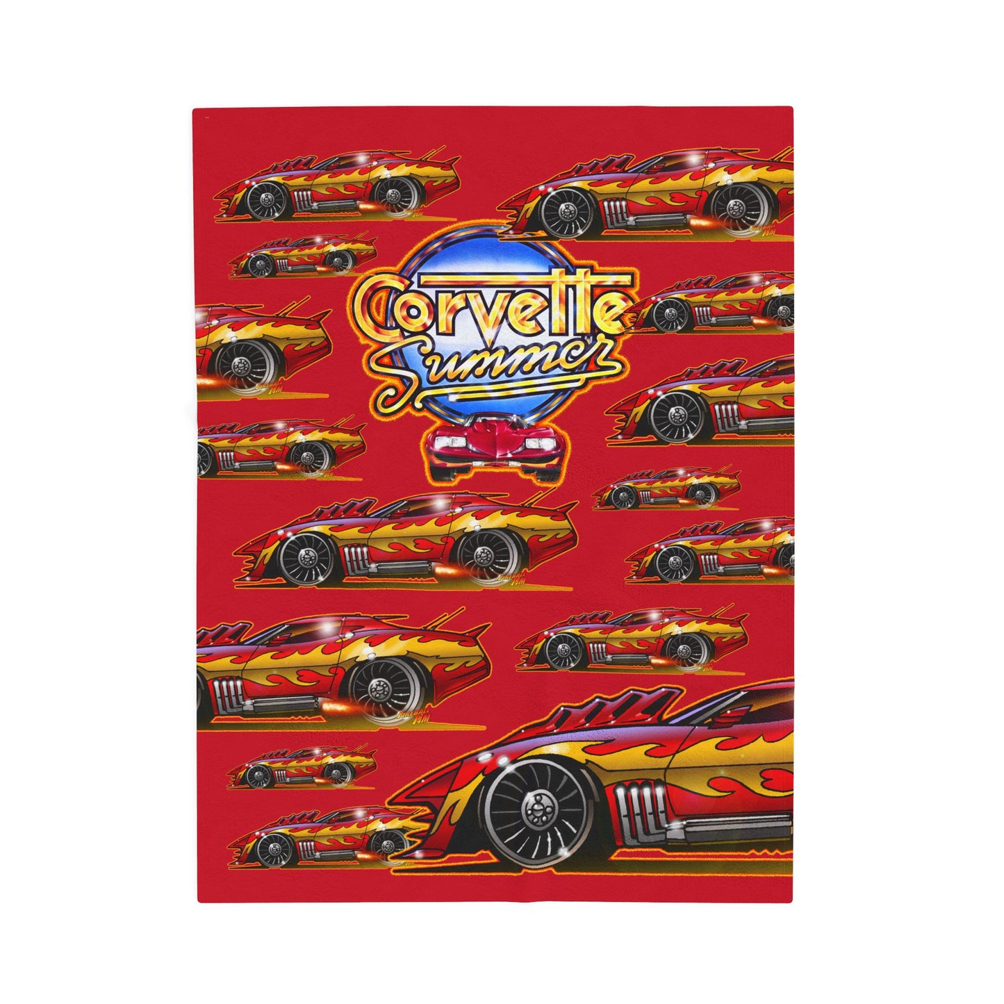 CORVETTE SUMMER Movie Car Art Velveteen Plush Cozy Blanket - 3 Sizes