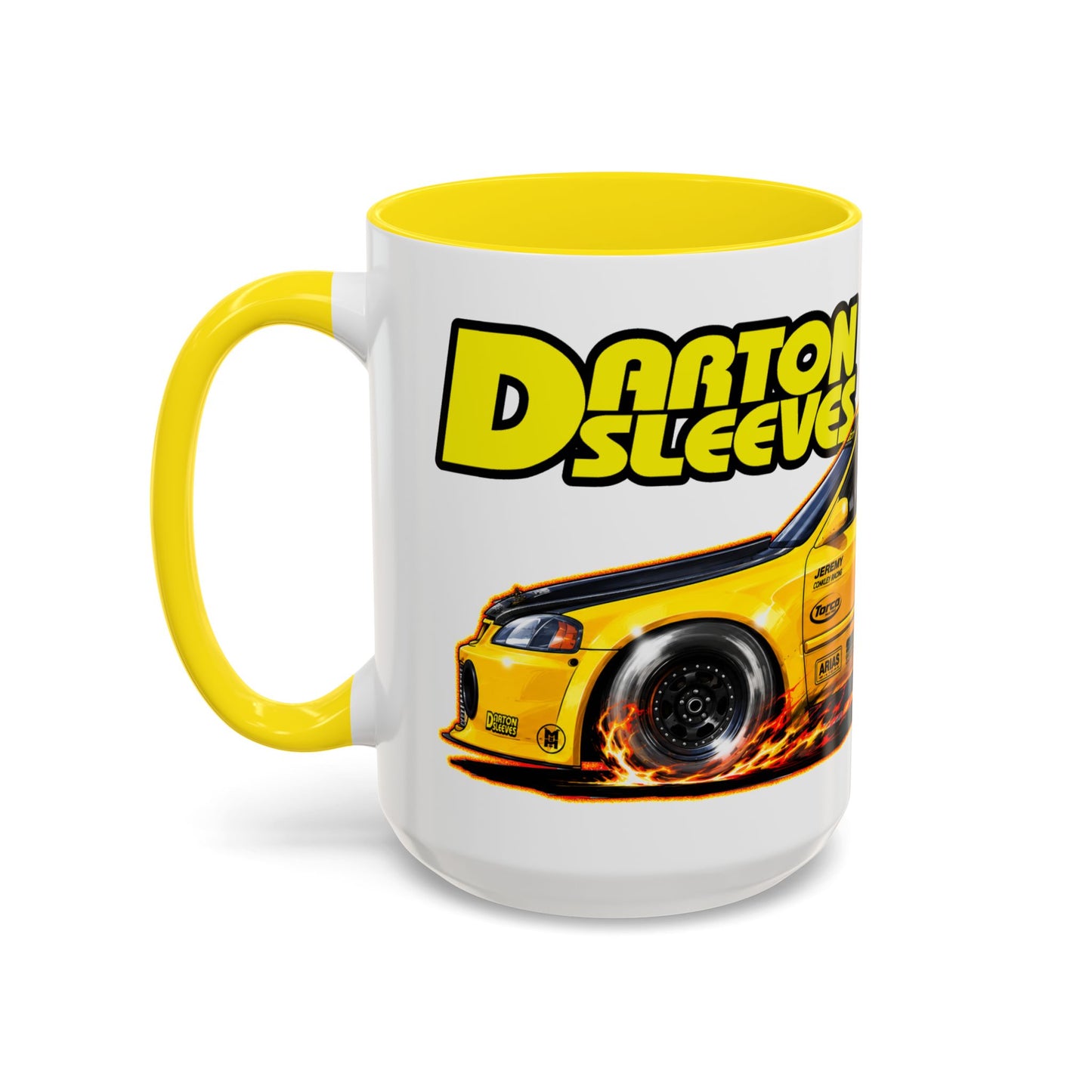 DARTON SLEEVES HONDA Drag Car Collectible Fireball Art Coffee Mug - 2 Sizes