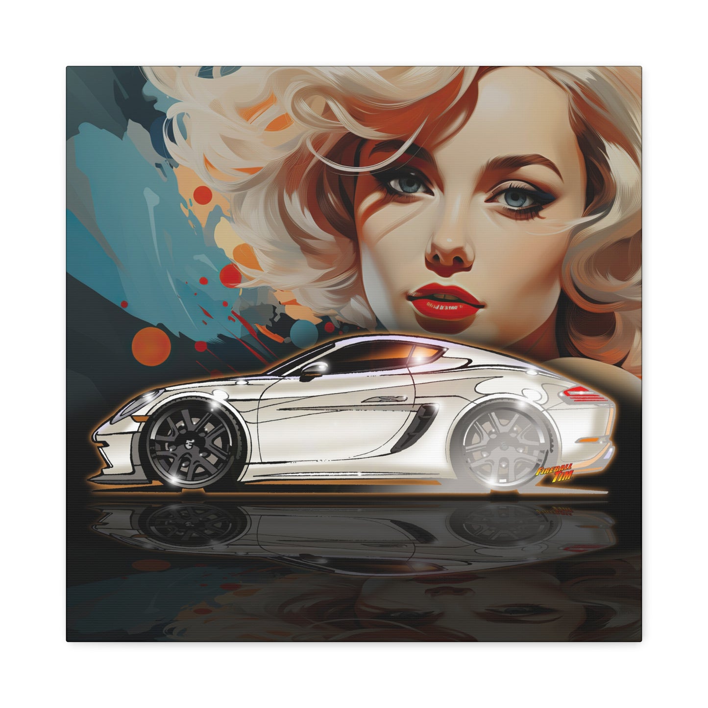 PORSCHE 718 CAYMAN Sports Car Canvas Art Wall Print MASTERPRINT 3 Sizes