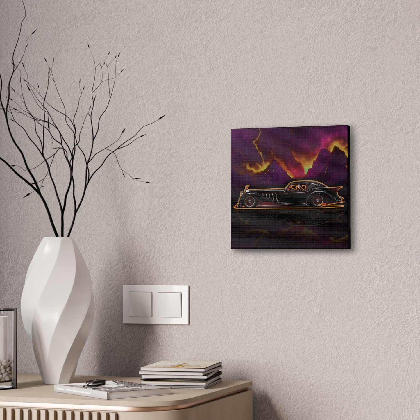 MONSTER MACHINES Vampiress Countessa Halloween Collectible Fireball Art Canvas Stretched Print