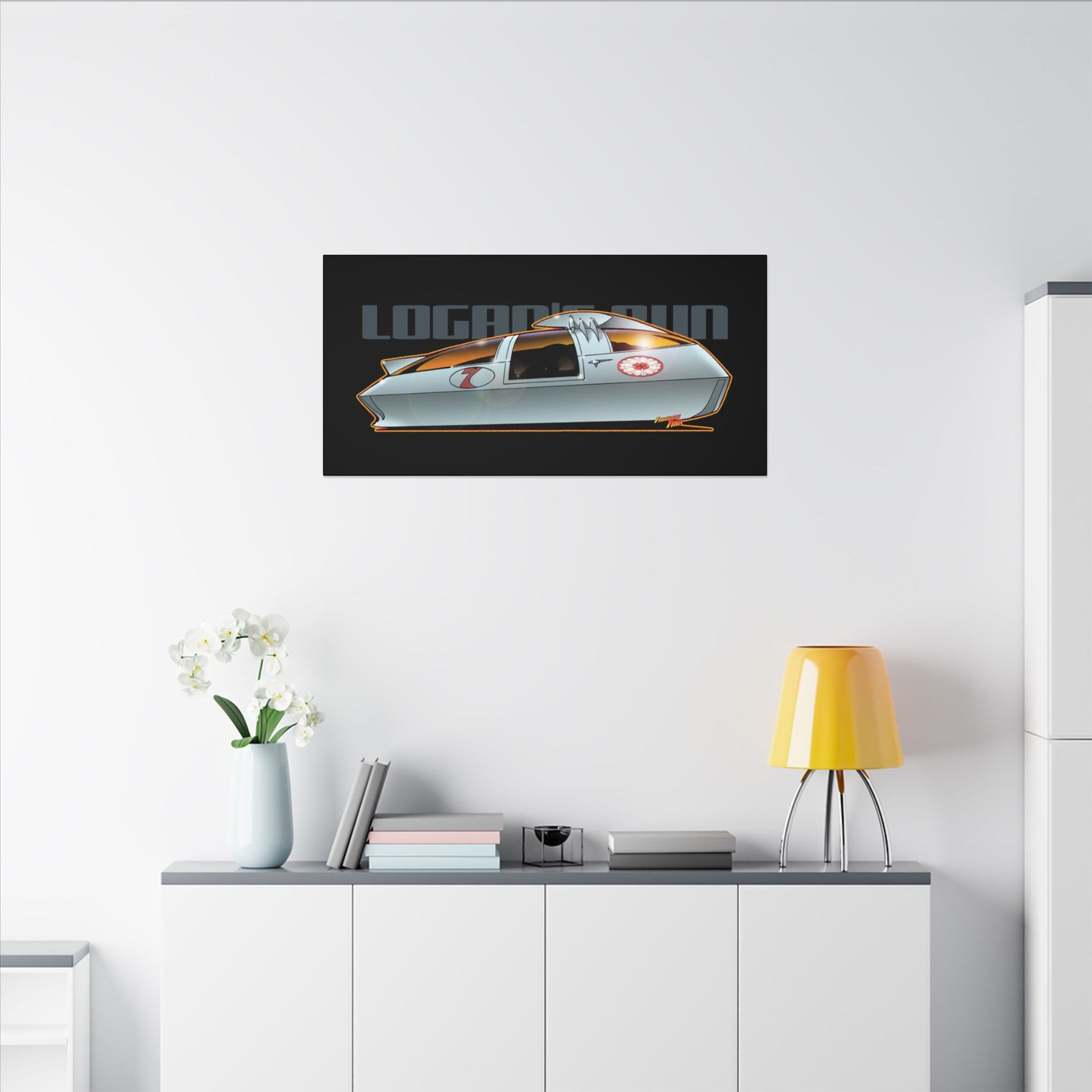LOGAN'S RUN Sci Fi TV Car Collectible Fireball Art Canvas Print