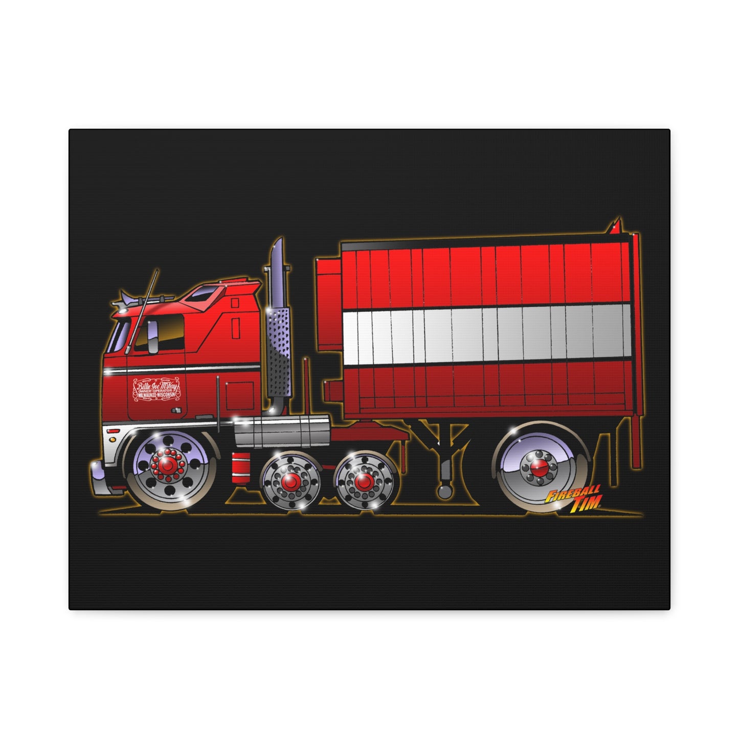 BJ AND THE BEAR TV Show Semi Truck Canvas Art Wall Print - 11x14