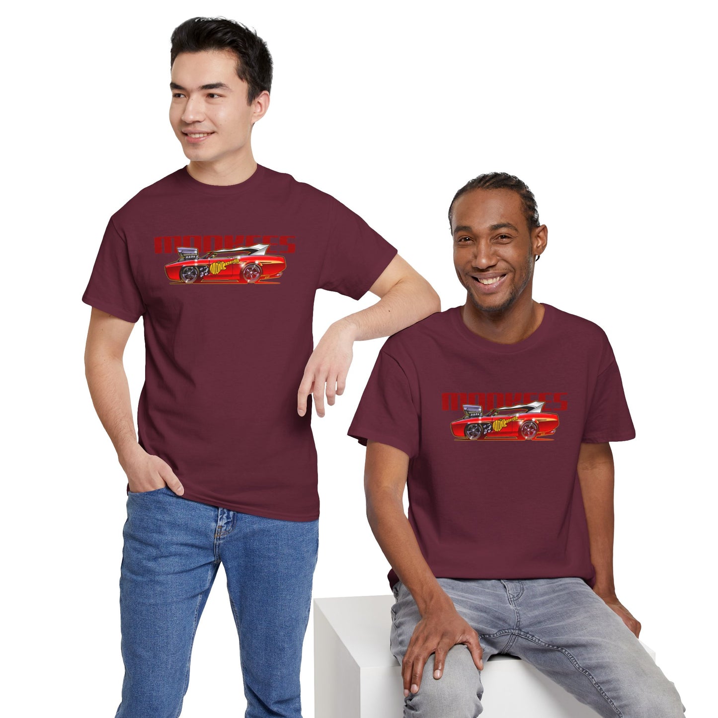 THE MONKEES Monkeemobile Cotton Tee Shirt - 12 Colors
