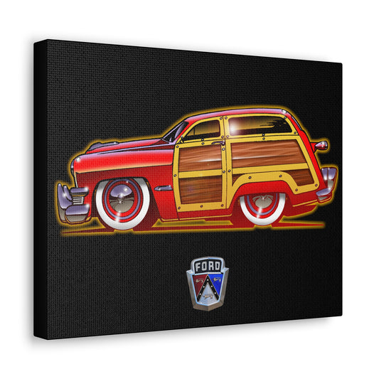 FORD WOODIE 1950 Classic Car Canvas Gallery Art Print 11x14