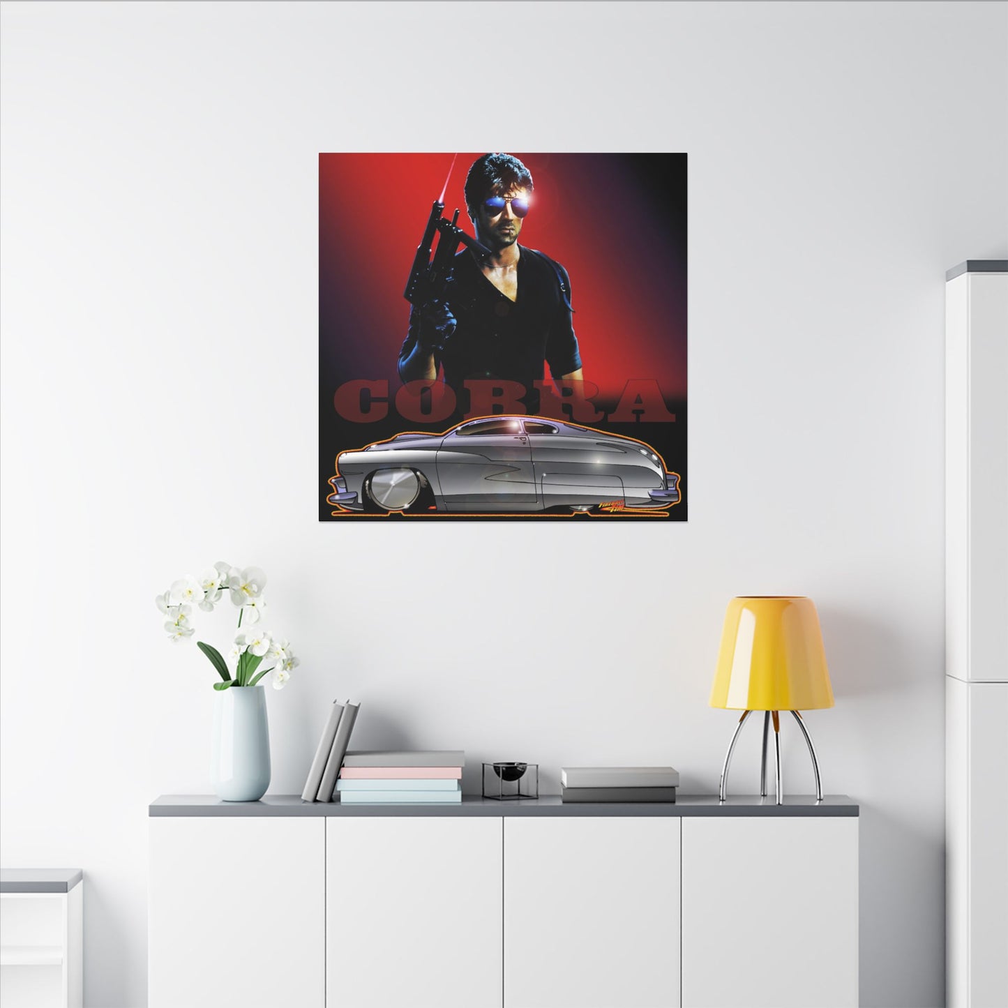 COBRA MERCURY Sylvester Stallone Movie Car Fireball Art Canvas Print