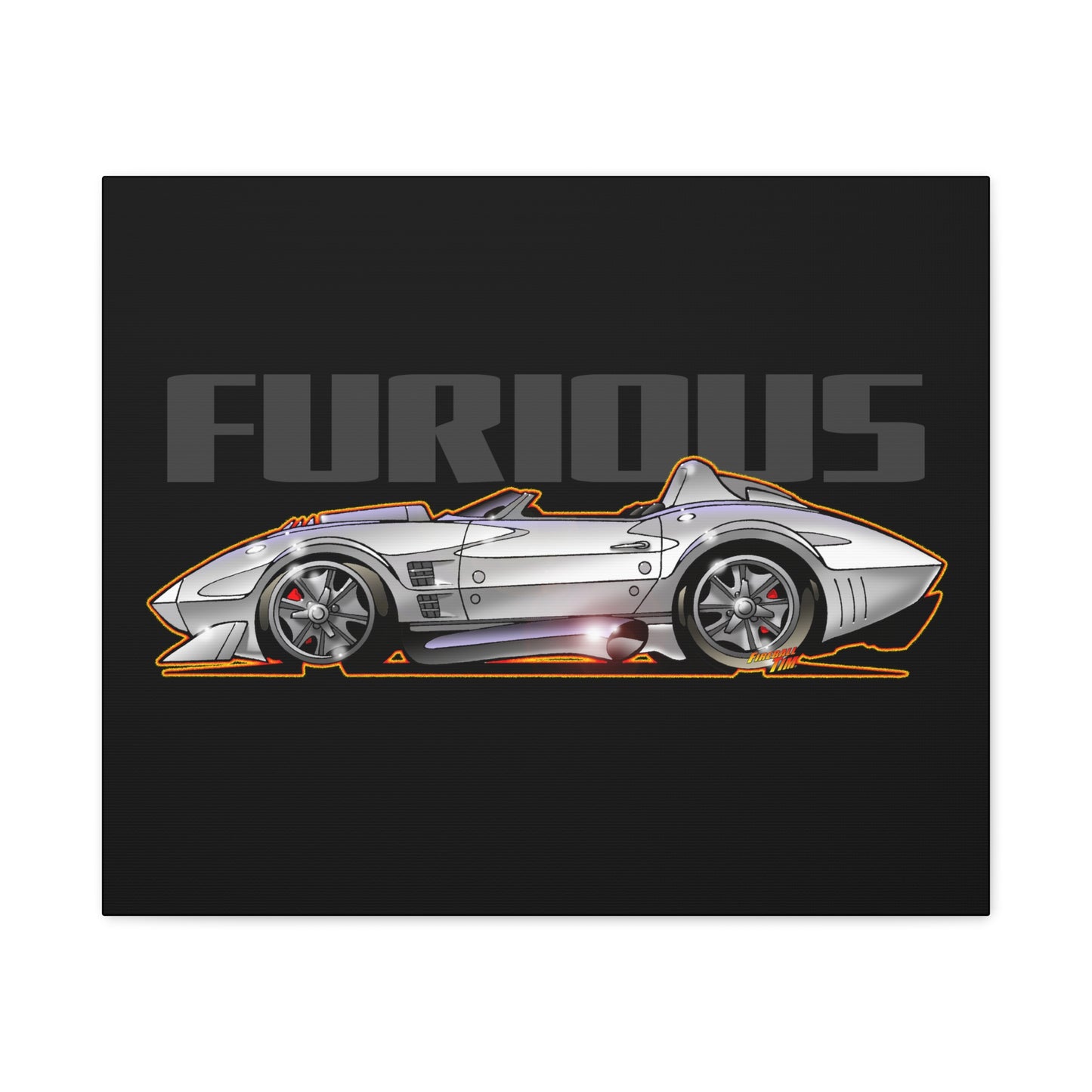 FAST AND FURIOUS Grand Sport Stingray Corvette Fireball Art Canvas Art Wall Print