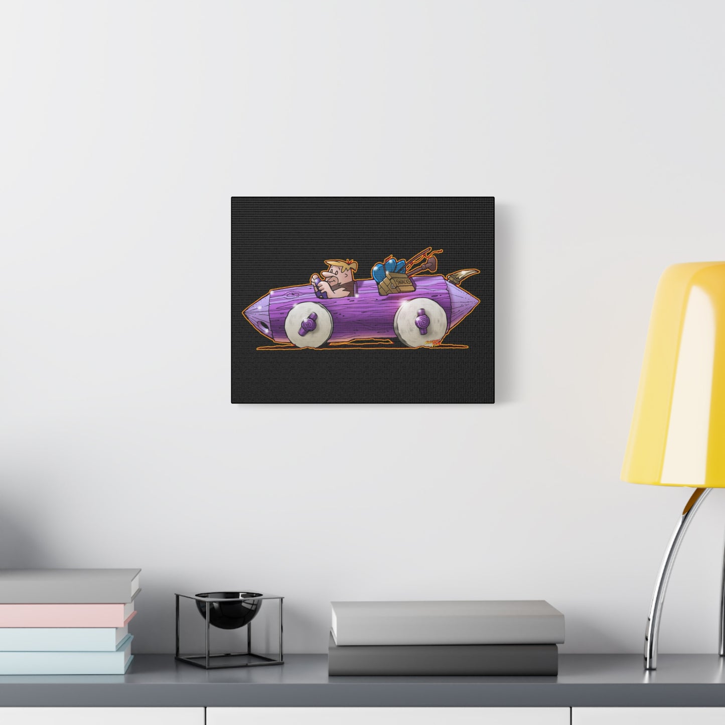 FLINSTONES BARNEY RUBBLE Fireball Art Canvas Wall Print - Multiple Sizes