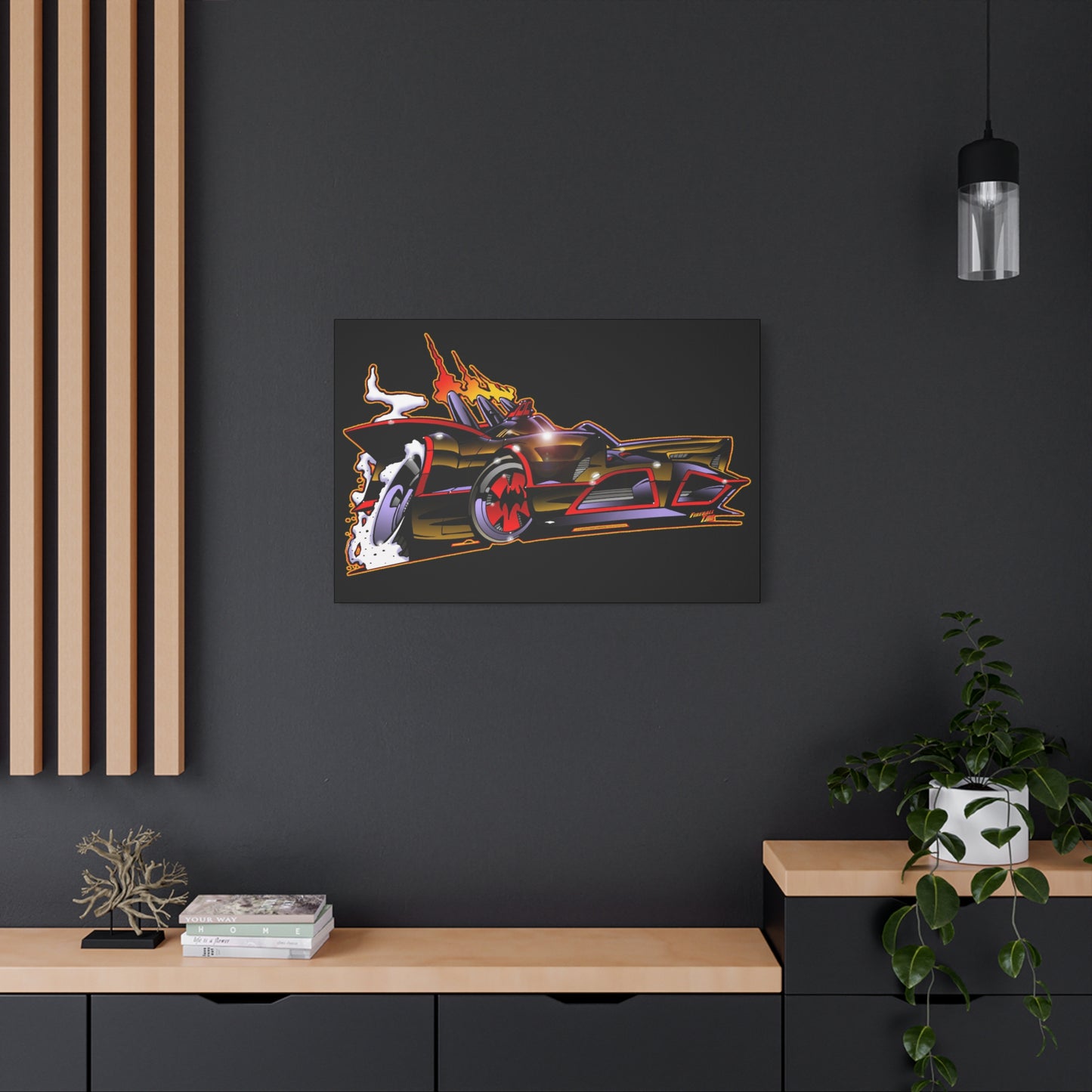 BATMOBILE 1966 BATMAN BAT66 Collectible TV Car Canvas Wall Art