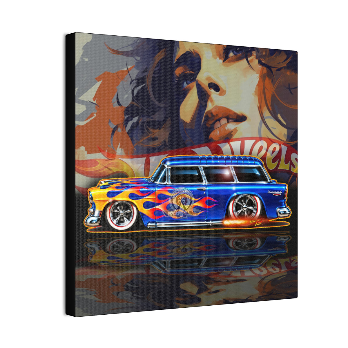 HOT WHEELS Chevy Nomad 1955 Diecast Collectible Fireball Art Canvas Stretched Print