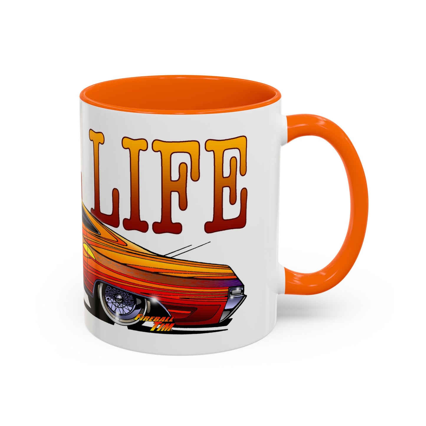 CHEVY IMPALA LOWRIDER Collectible Fireball Art Coffee Mug - 2 Sizes
