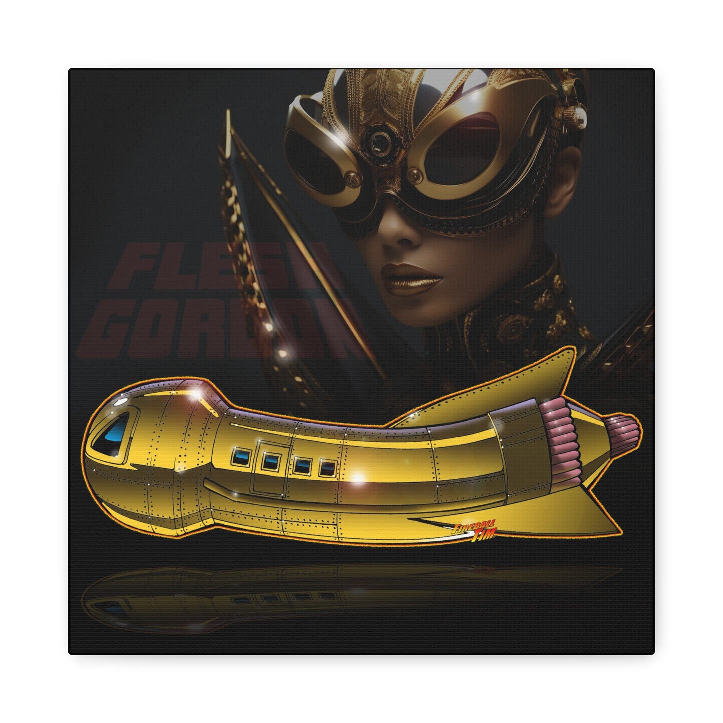FLESH GORDON SCI FI Spaceship Canvas Art Wall Print - 12x12