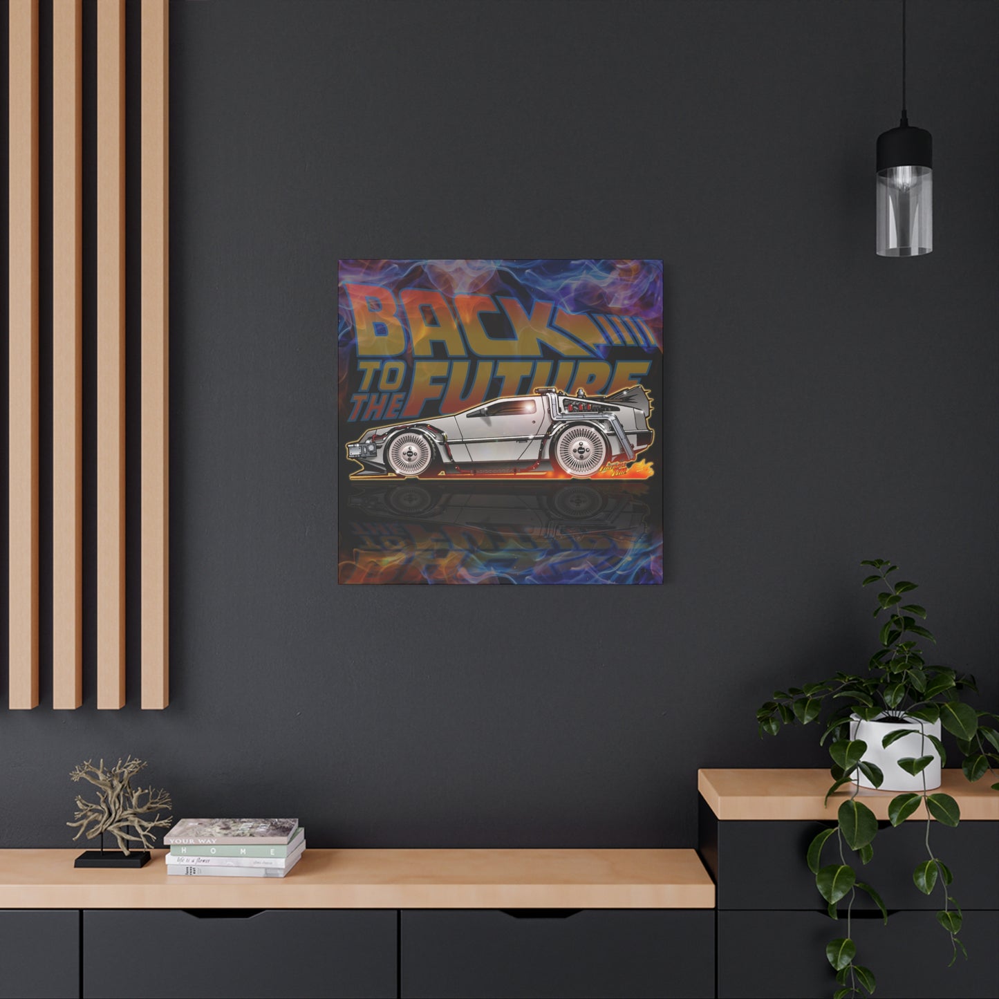 BACK to the FUTURE Delorean Time Machine Canvas Art Wall Print