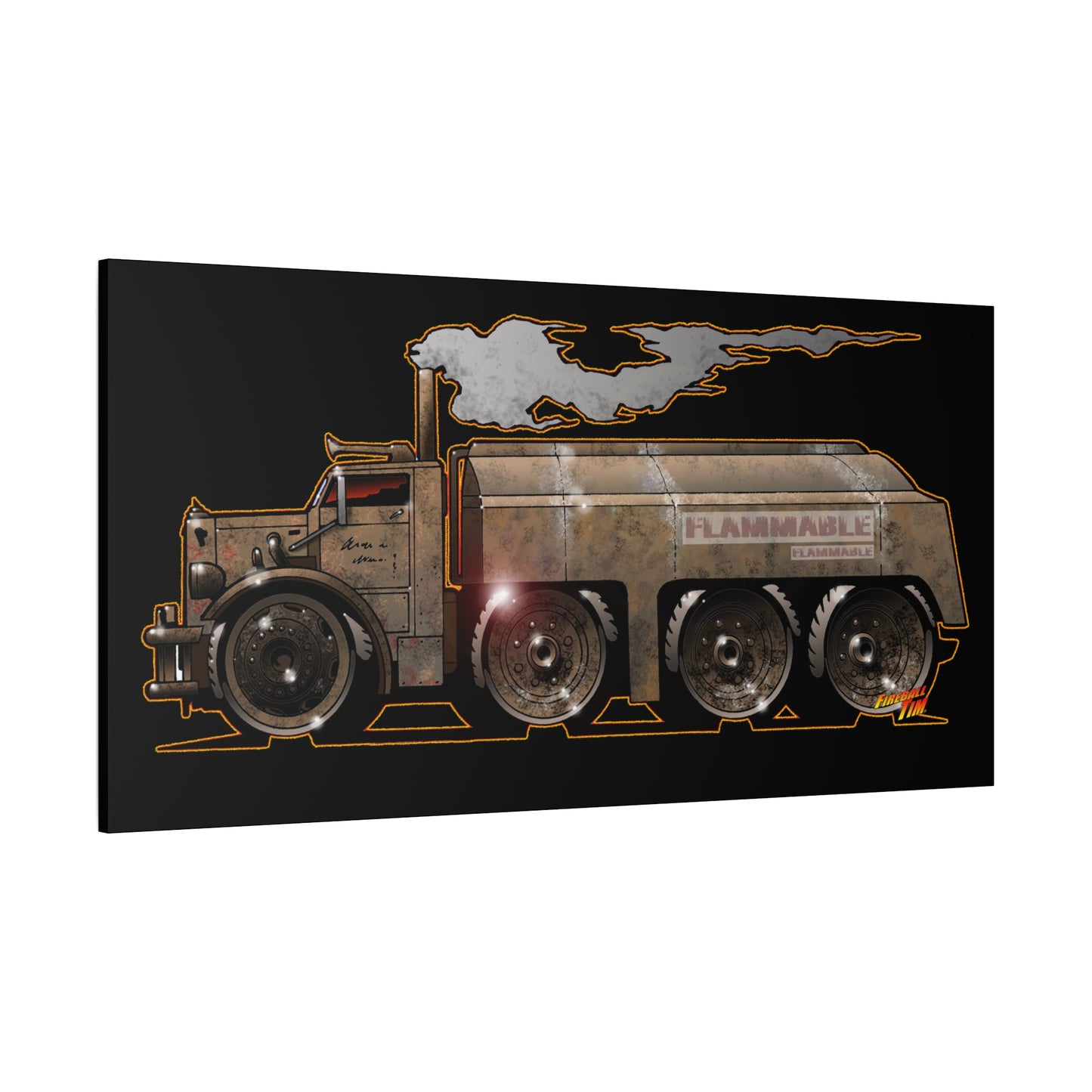 DUEL Killer Movie Truck Fireball Art Canvas Print - Sizes