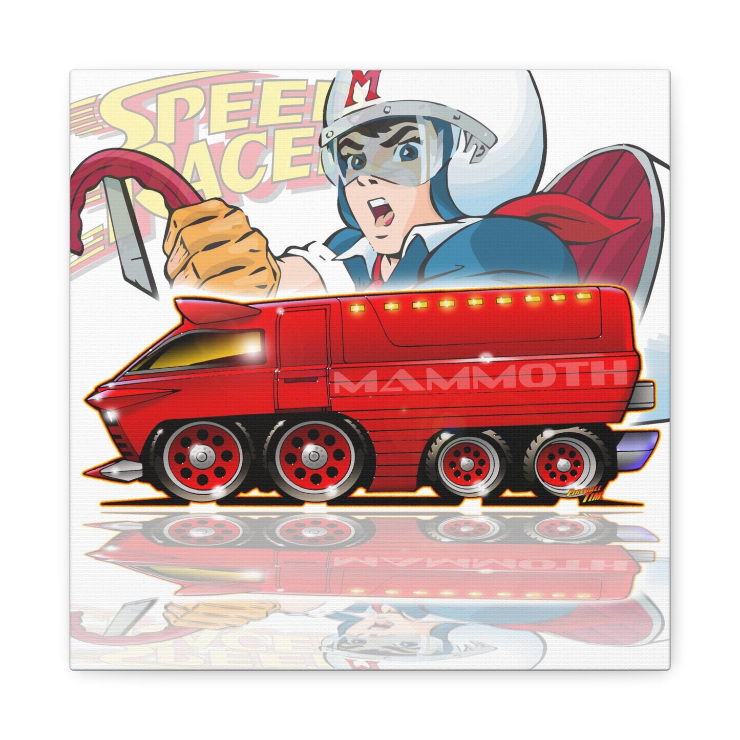 SPEED RACER MAMMOTH CAR Fireball Canvas Art Wall Print - 12x12